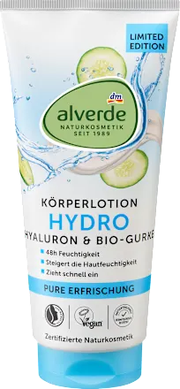 Alverde Bodylotion Hydro Hyaluron & Komkommer, 200 ml