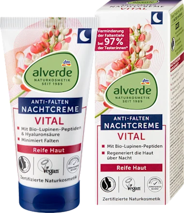 Alverde Vital Nachtcrème Anti-Rimpel Rijpe Huid, 50 ml