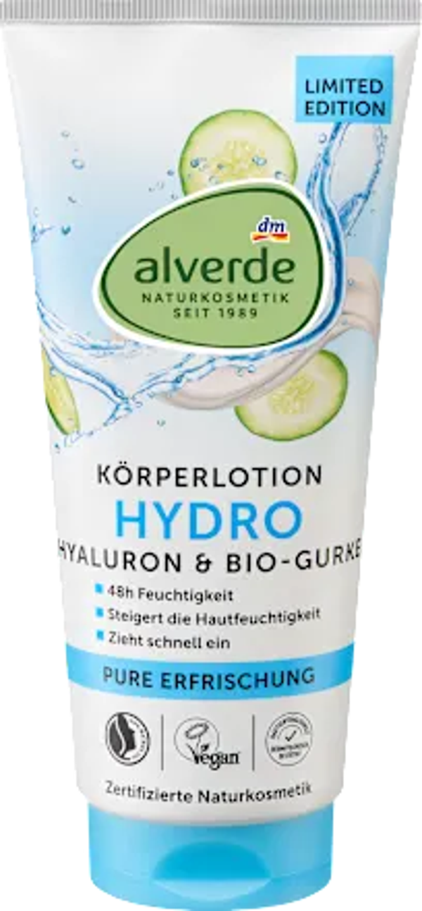 Alverde Bodylotion Hydro Hyaluron & Komkommer, 200 ml