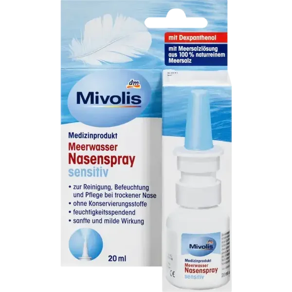 Mivolis zeewater neusspray sensitive, 20 ml