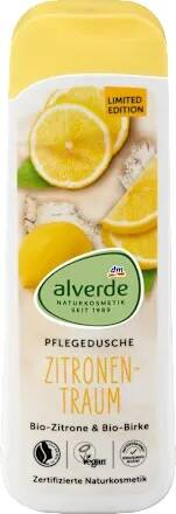 Alverde verzorgende douchegel "Citroendroom" citroen/berk,  250 ml