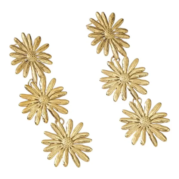 Hanging Flower Oorbellen Goud