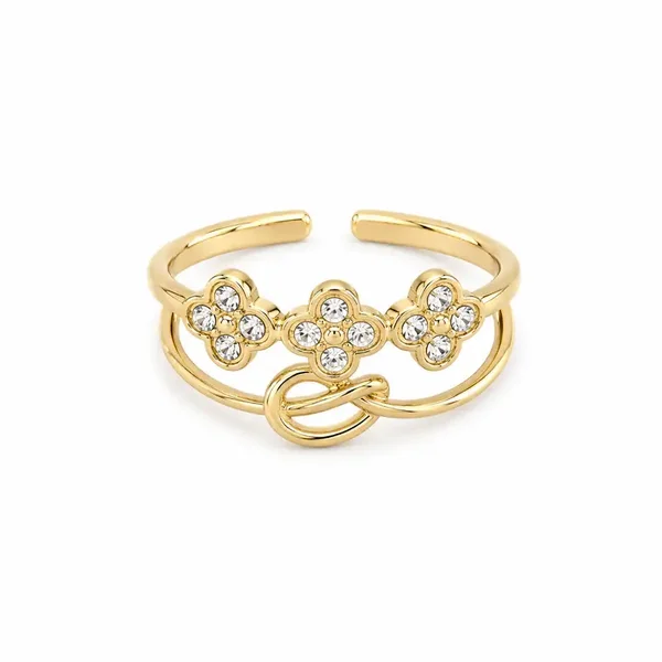Infinity Clover Ring Goud