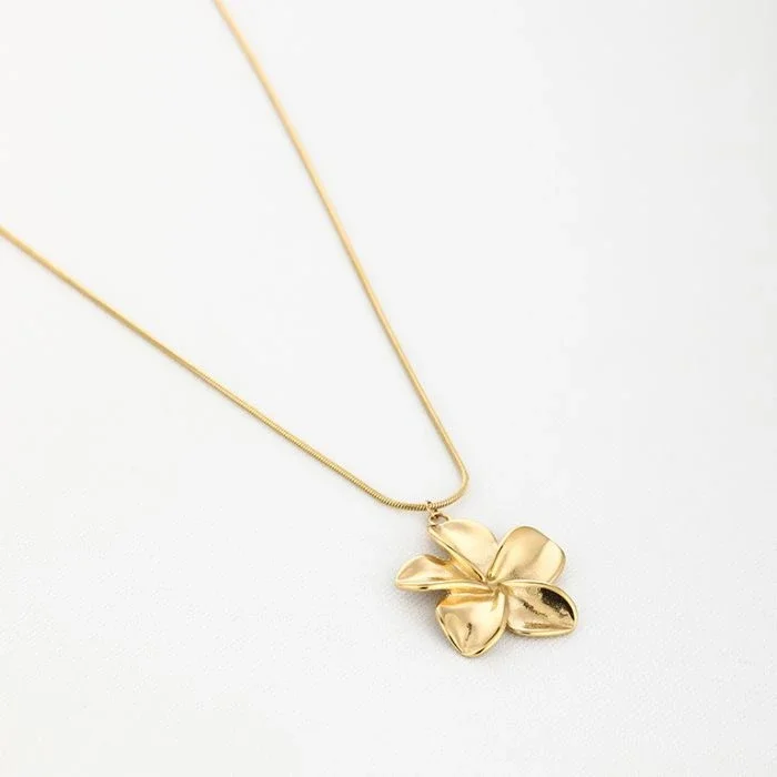 Ketting lang Bloem goud