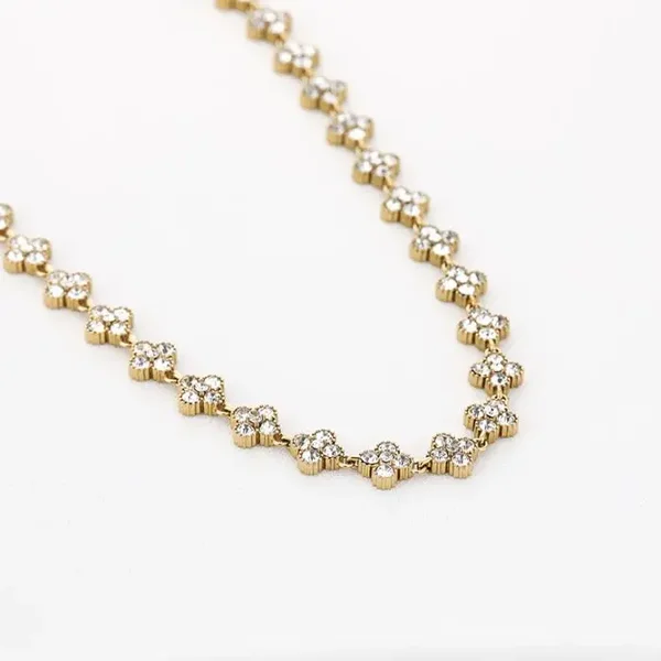 Ketting Diamant Klaver goud