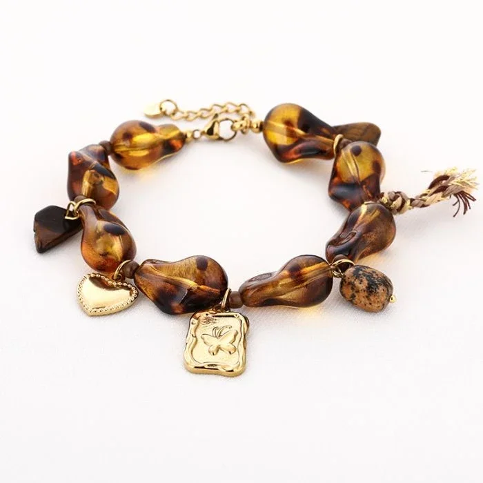 Leopard Bedelkralenarmband