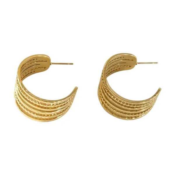 Ridge Oorbellen Goud