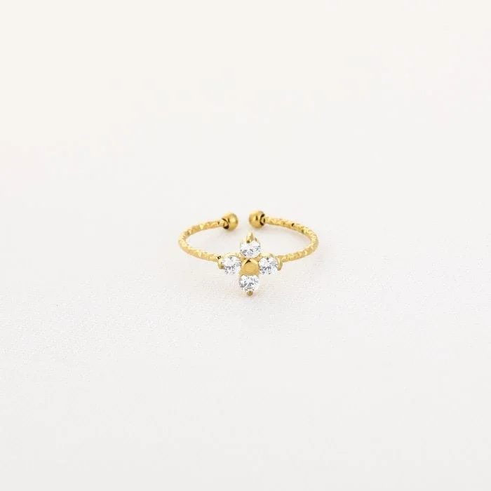 Ring basic zirkonia goud