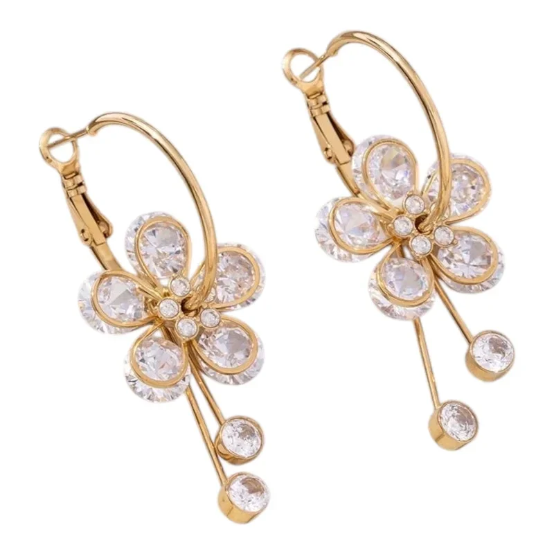 Strassy Flower Oorbellen