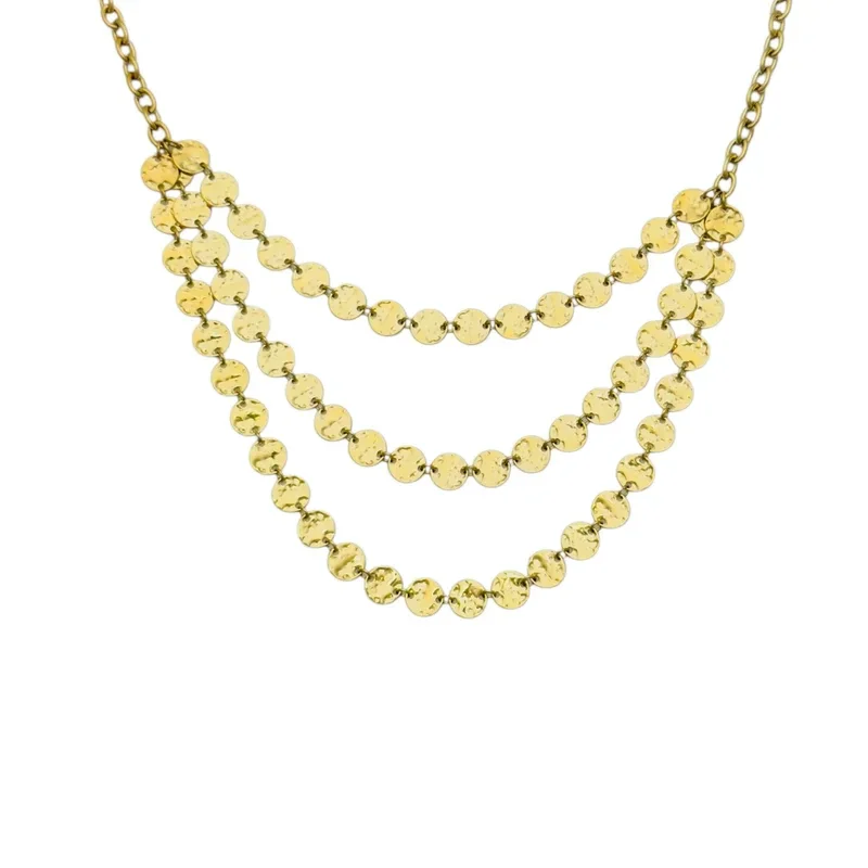 Triple Spikey Ketting goud