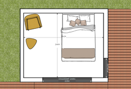 Plan Studio de jardin 10 m2
