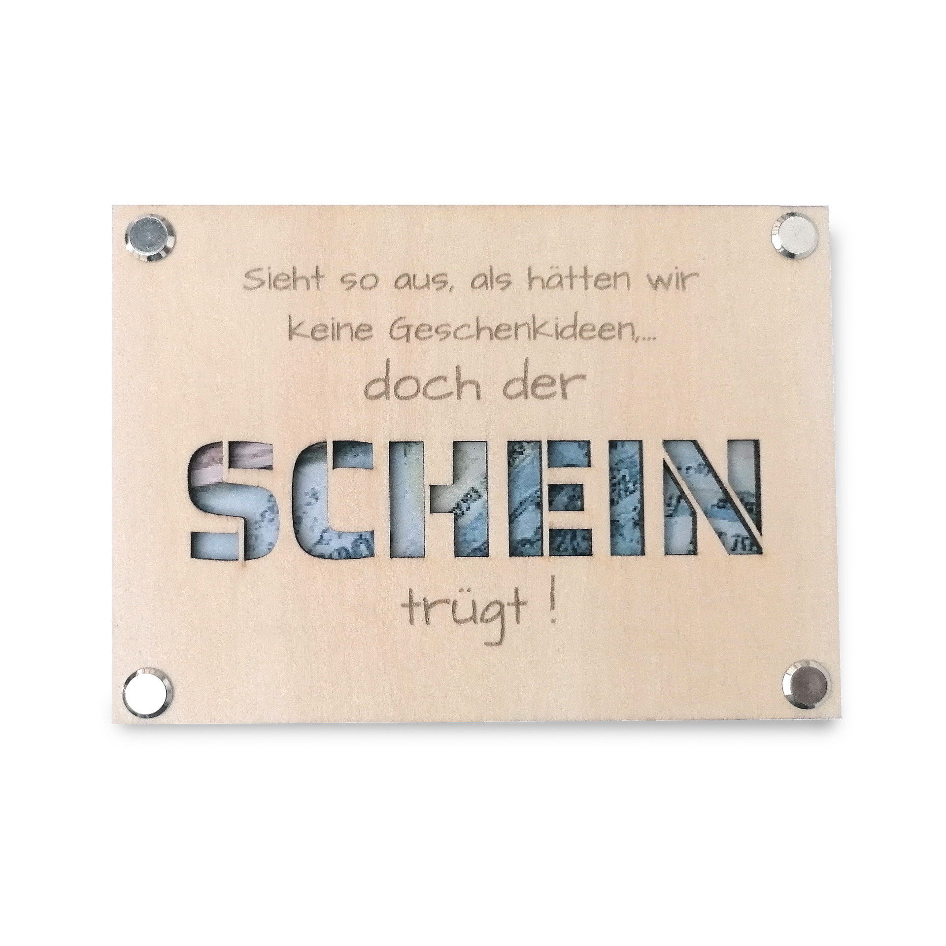 Geschenkkarte - der Schein trügt