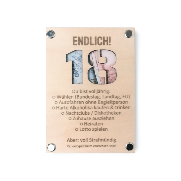 Geschenkkarte - 18. Geburtstag