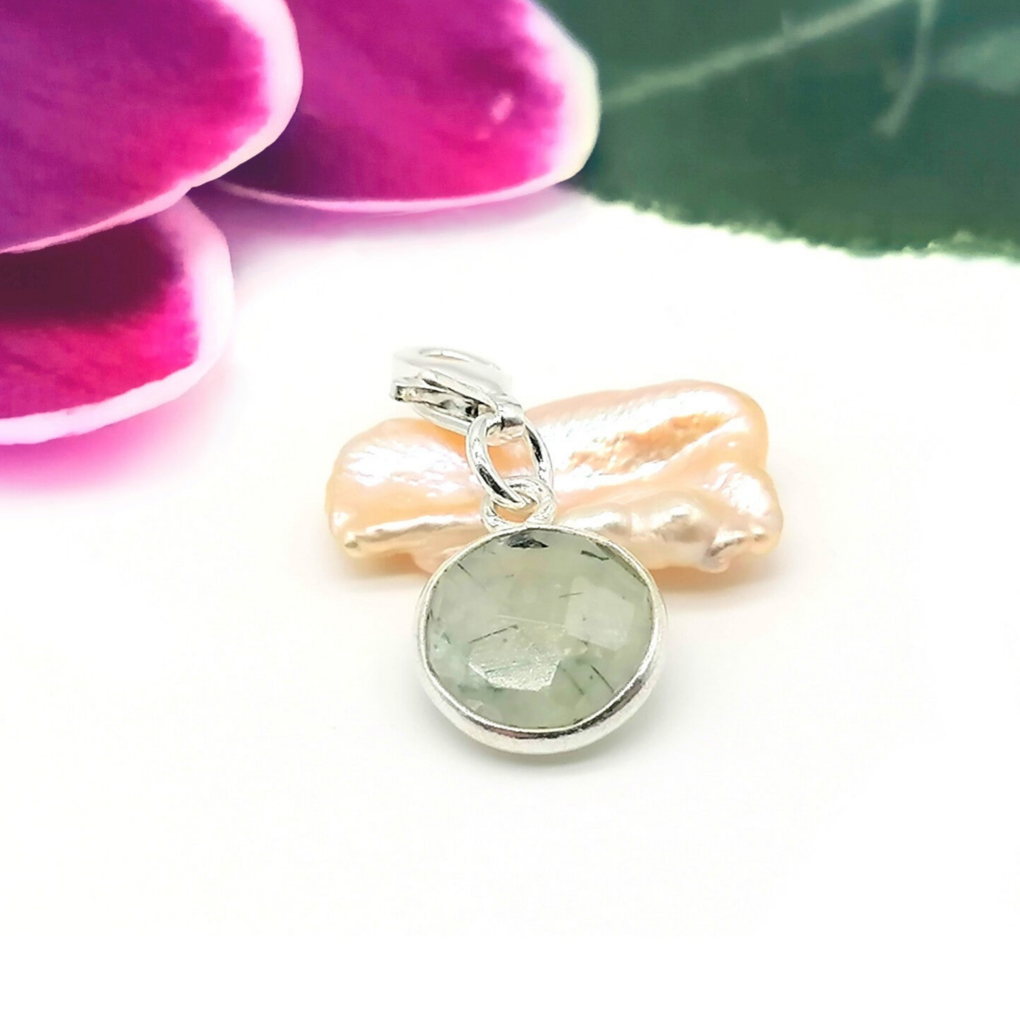 925 Silber • Prehnit Charm