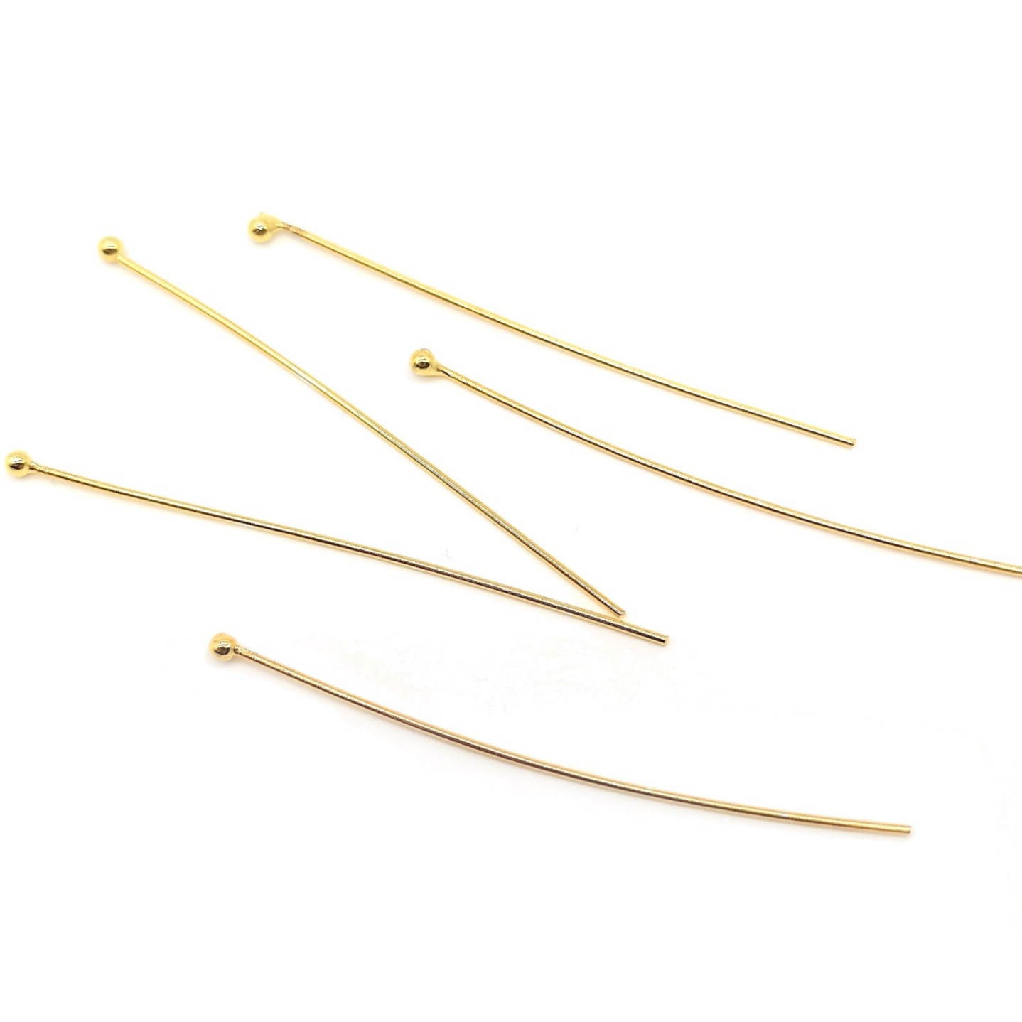 925 Silber vergoldet • Kugel Kettelstift 50 x 0,6mm