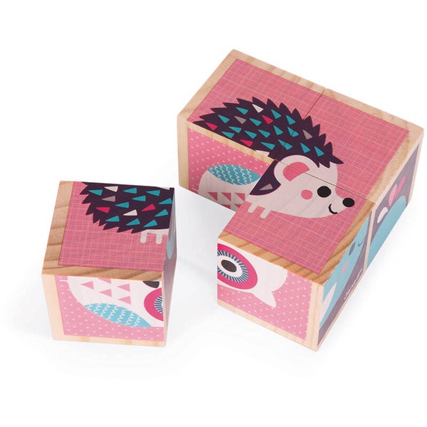 Janod houten blokkenpuzzel babydieren