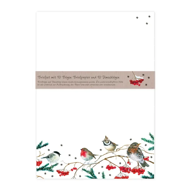 Briefpapier A4 Wintervogel