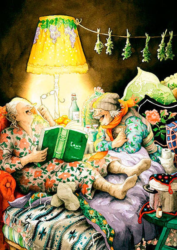 Inge Löök postkaart gezellige avond