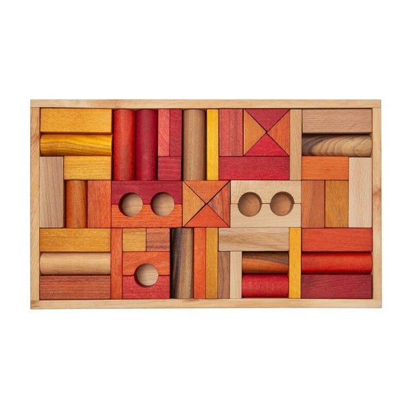 Wooden Story | Houten warmkleurige blokken 54 stuks