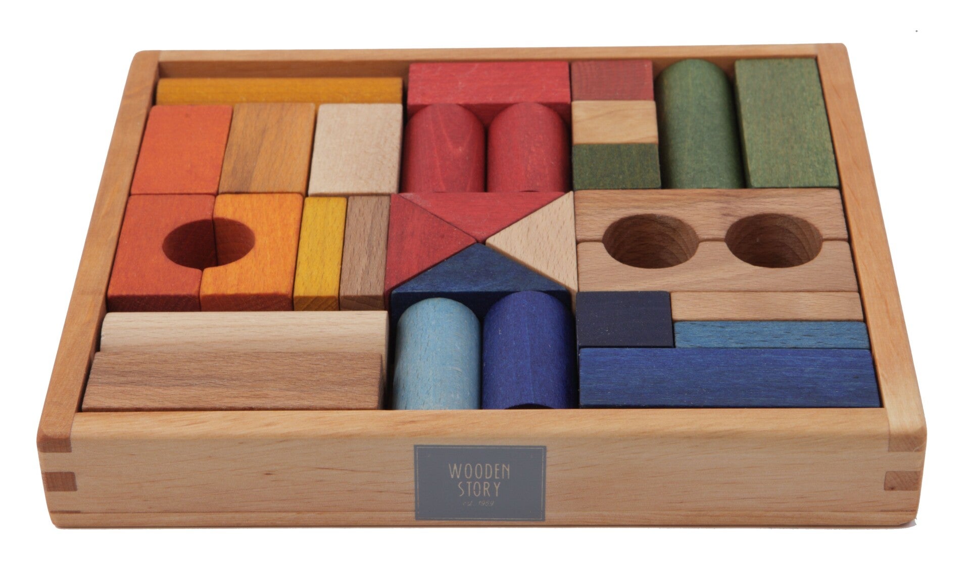 Wooden Story | Houten regenboog blokken 30 stuks