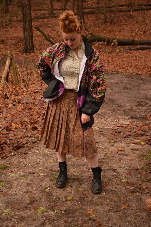 7018 Vintage 70's flowerblouse - S/M