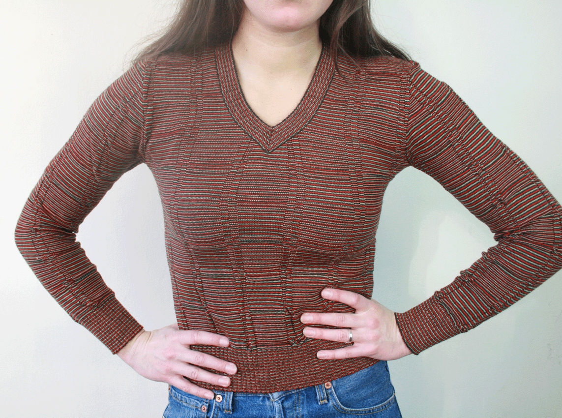 7014- Vintage orginele 70's deadstock trui - S