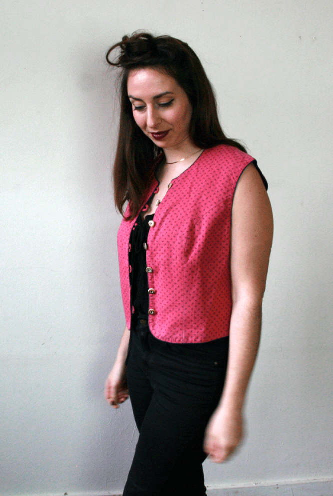 4006 Vintage 70's Roze Gillet -S