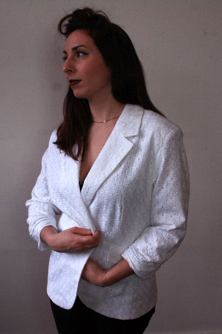 6001 Witte vintage 70's blazer - M