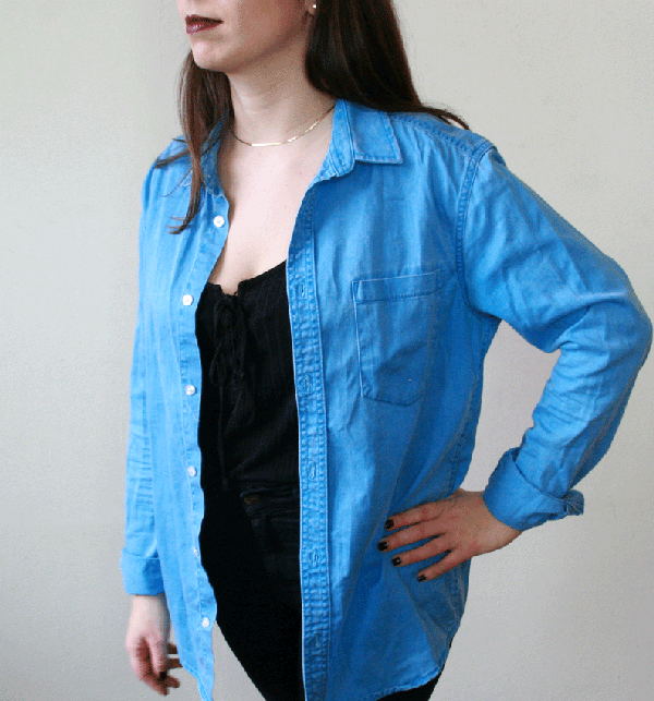 1028 Vintage Demin Blouse 00's- M/L