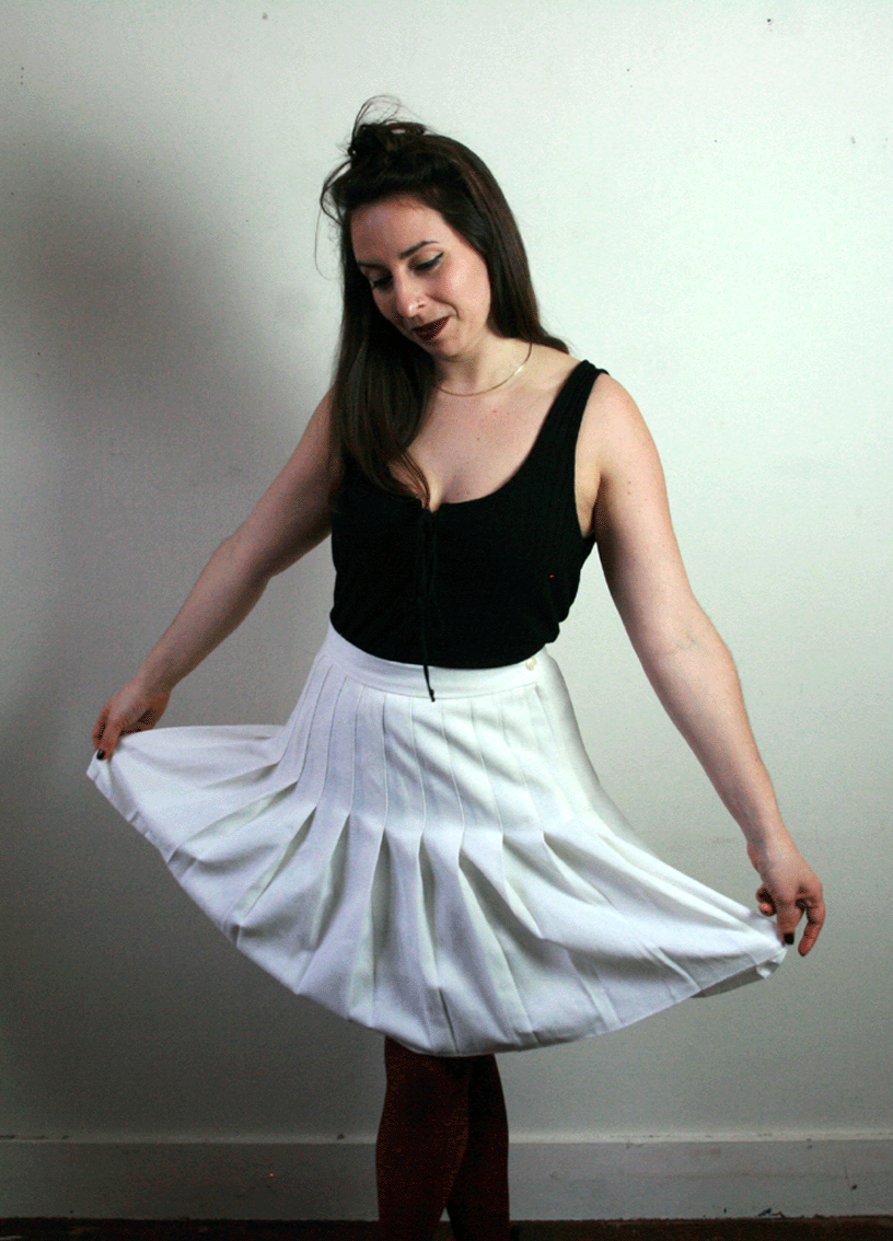 1114 Vintage 70's plooienrok - S