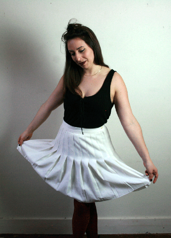 1114 Vintage 70's plooienrok - S