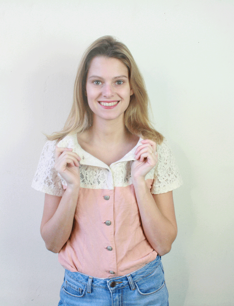 7010 Vintage top- Maat XS