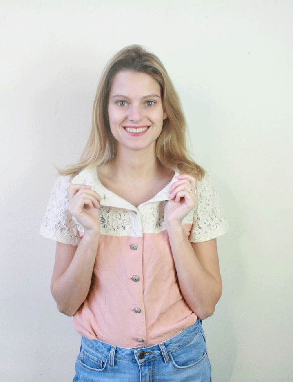 7010 Vintage top- Maat XS