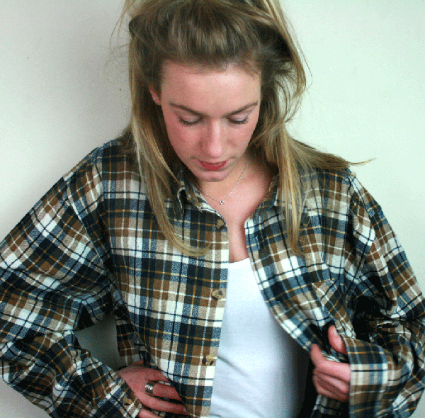 1007N Flannel blouse/jurk - Oversized