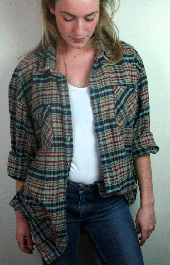 1013N Flannel Blouse - Oversized