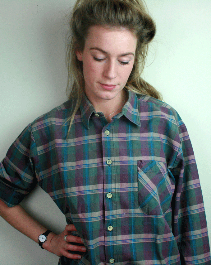 1016N Flannel Blouse - Oversized