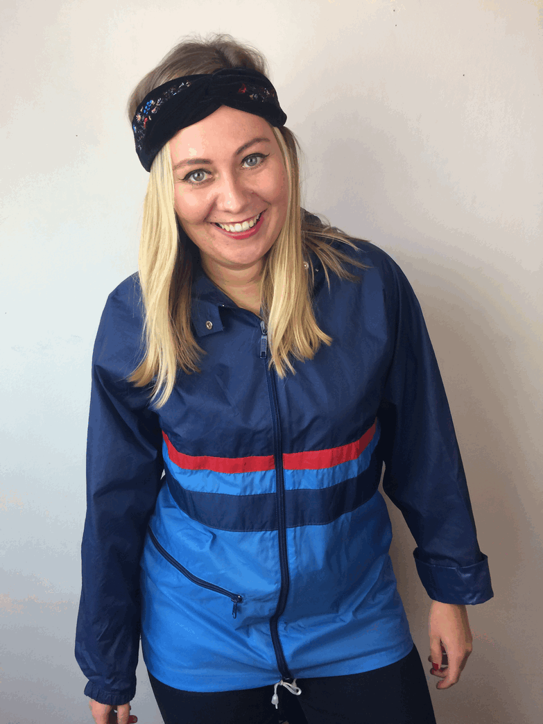 Vintage windbreaker red/blue - S/M