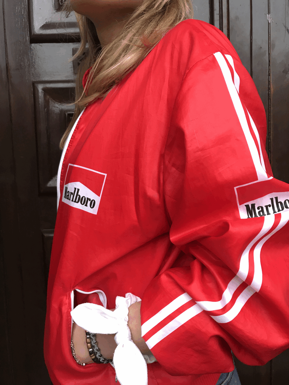 8031- Rare Vintage Marlboro puffer jacket red - S/M