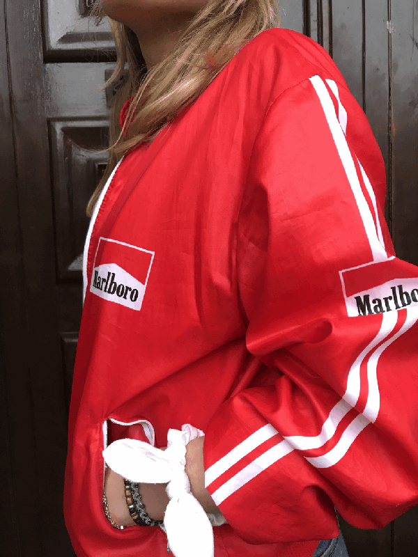 8031- Rare Vintage Marlboro puffer jacket red - S/M
