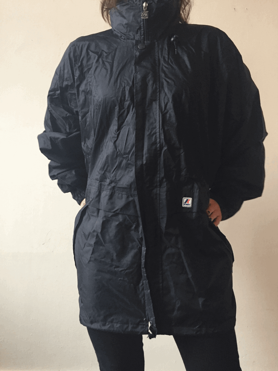 8018 Black Windjacket K-way - Oversized