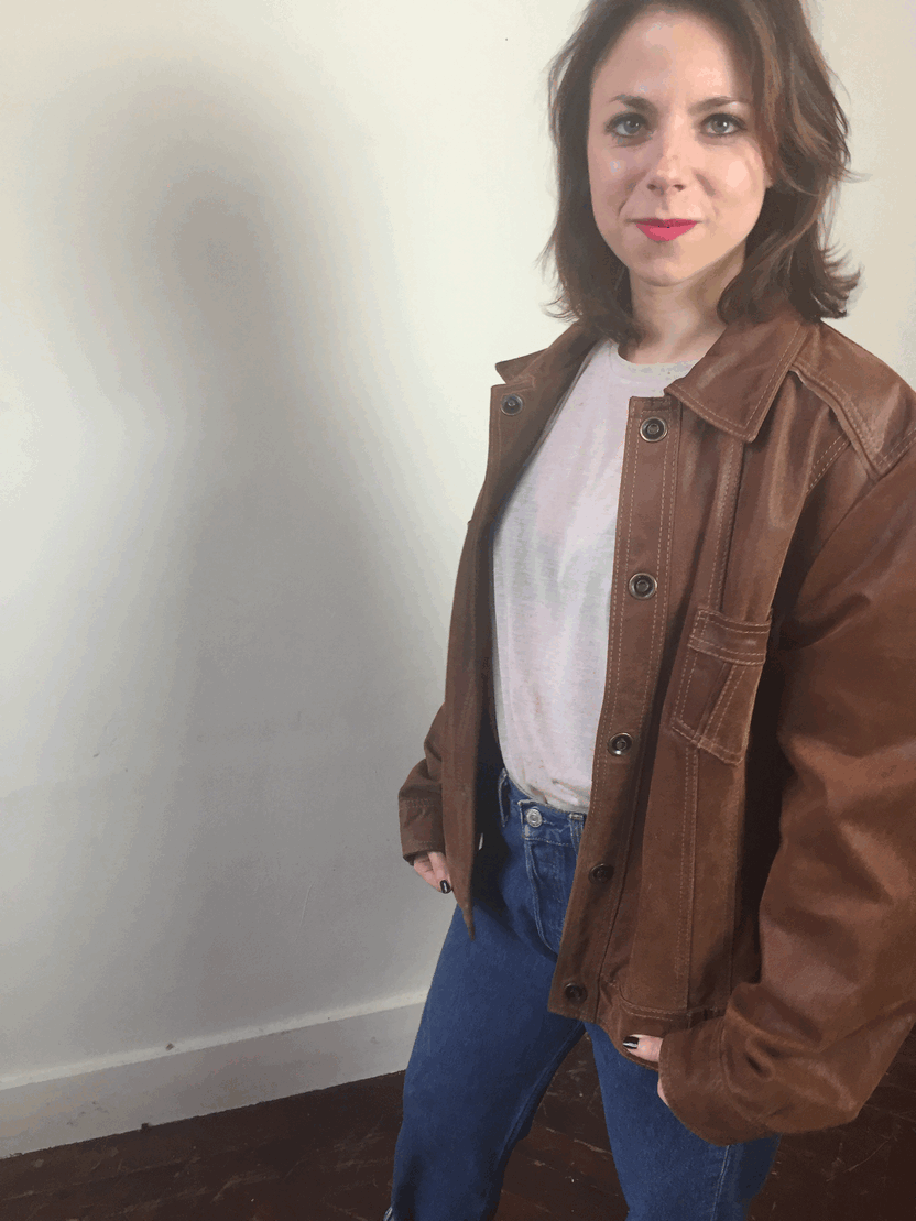 6003 Vintage lerenjas - M/L