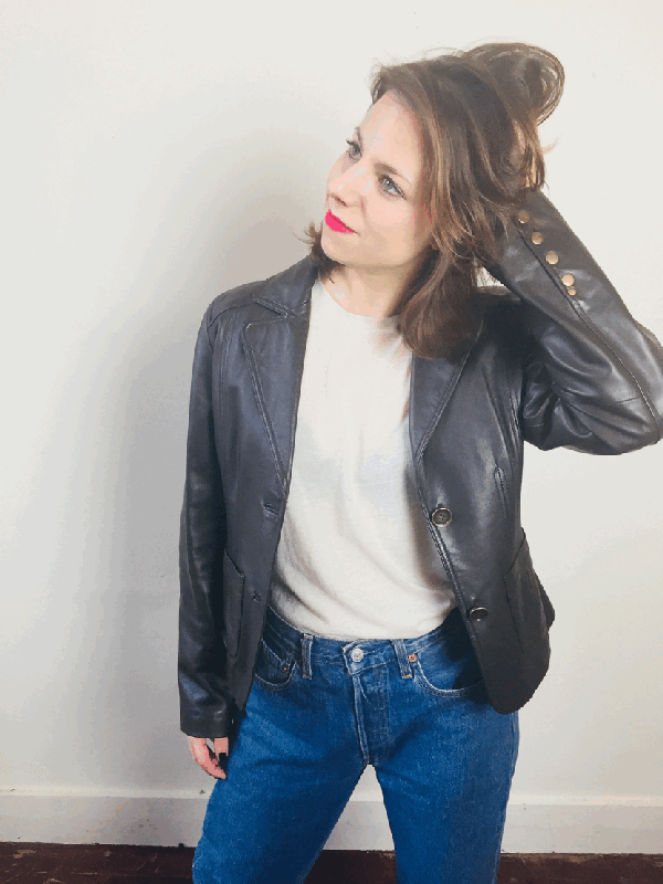 6005 Vintage lerenjas - S