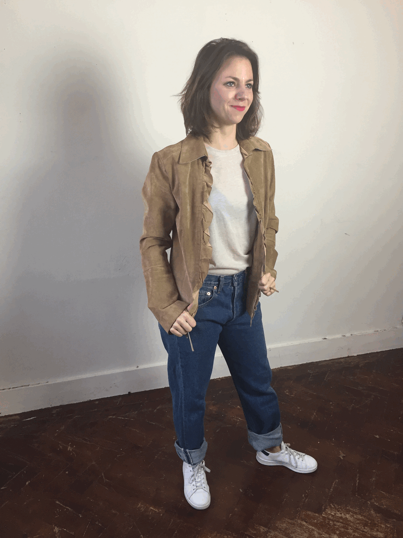 6004 Vintage Suede jas - S