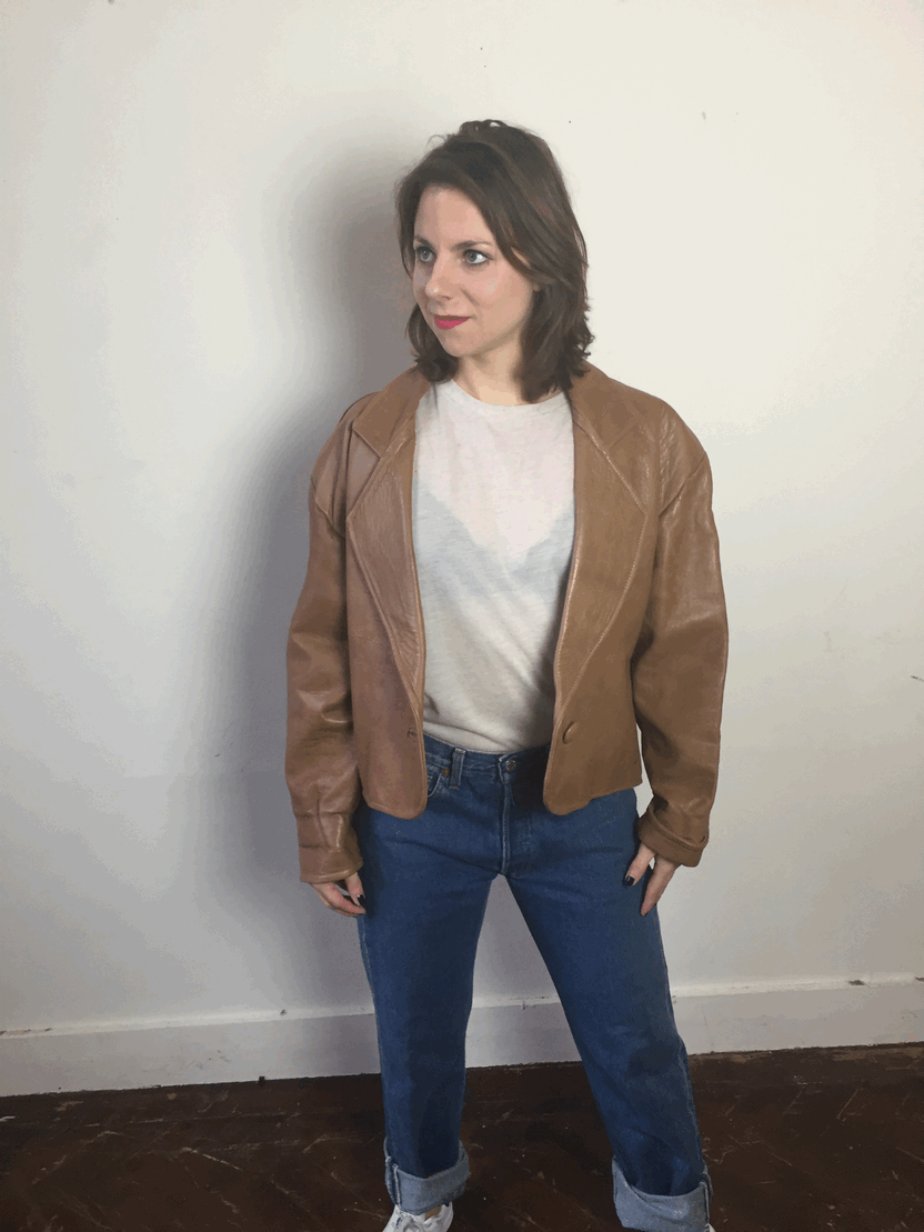 6008 Vintage 70's leather jack - L/XL