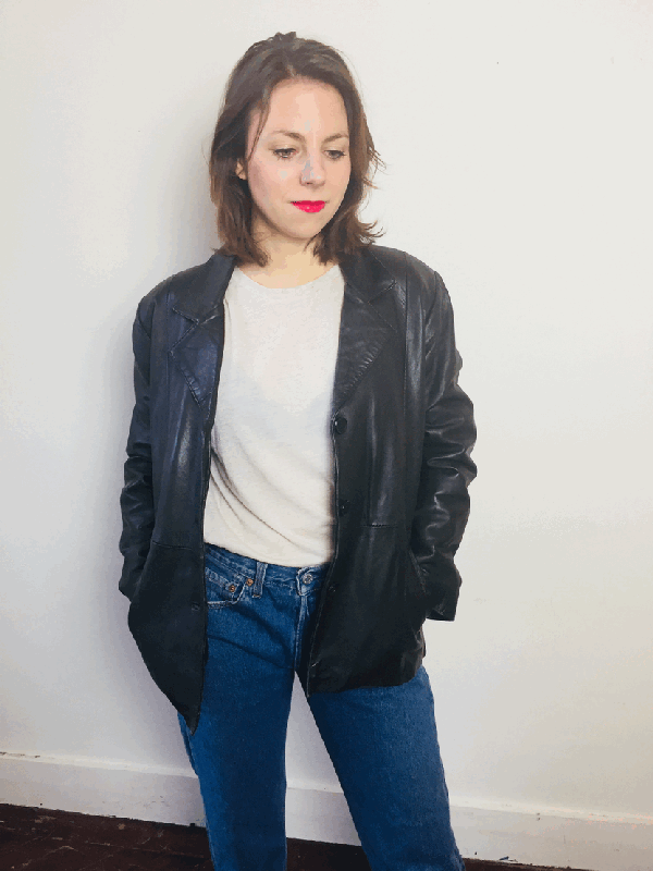 6009 Vintage lerenjas - M