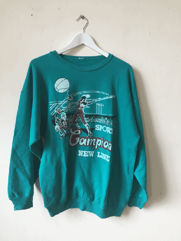 Vintage 80's sweater mint green- L/XL
