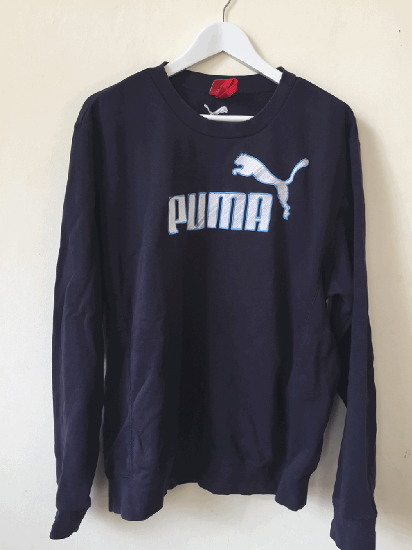 Vintage puma sweater blue - L