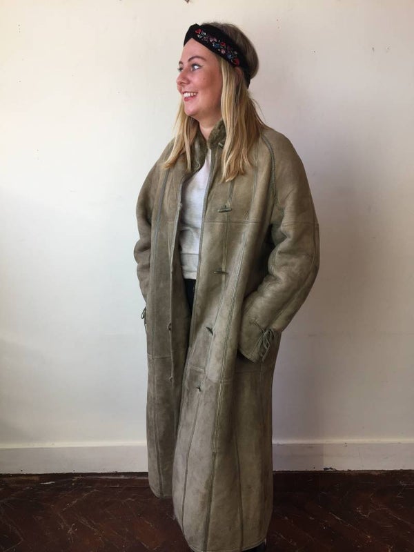 Vintage Real Lammy coat kaki - SOLD OUT