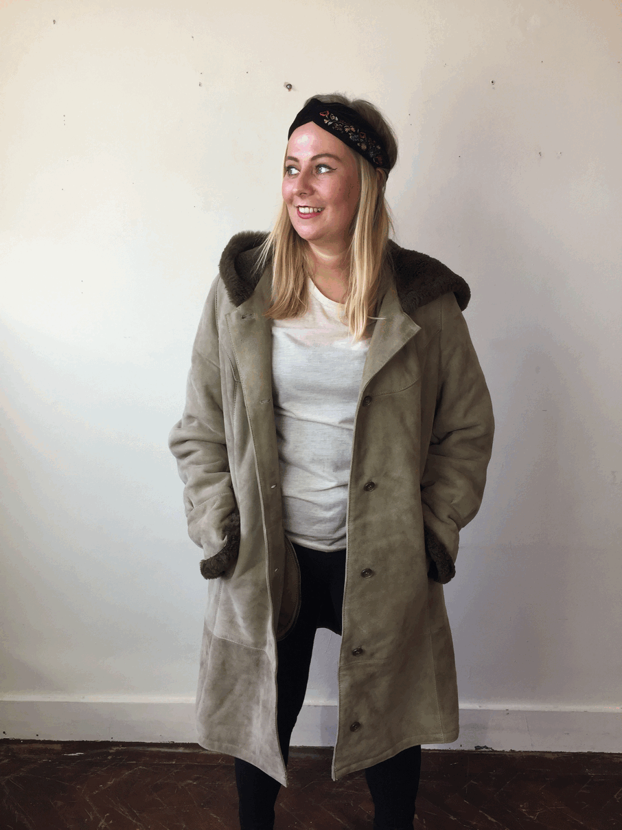 Vintage taupe real lammy coat - SOLD OUT