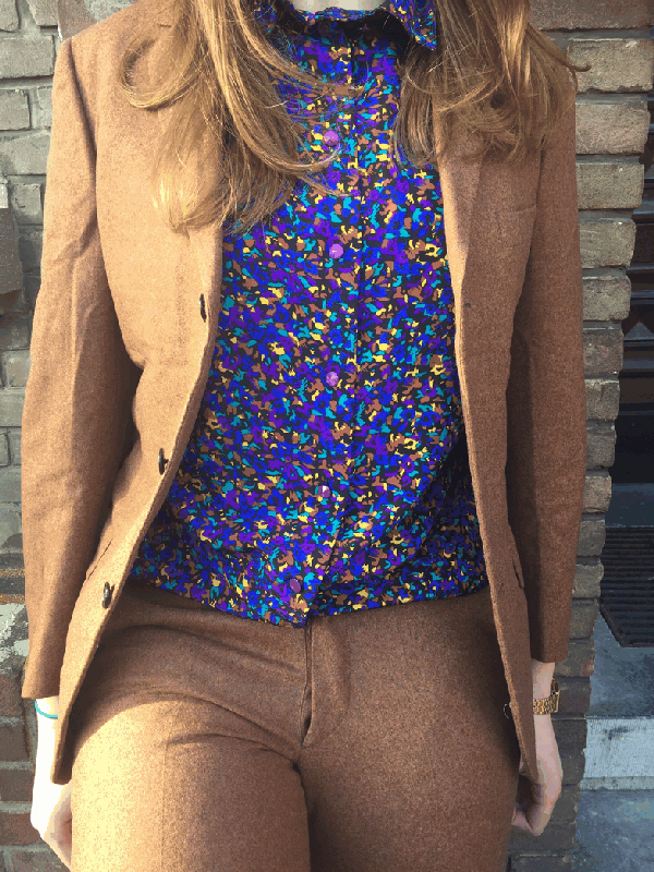 Vintage 80's disco blouse - L/XL